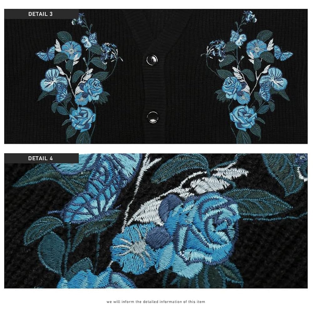 Amazon | ラグスタイル 花刺繍畦編みカーディガン メンズ ニット